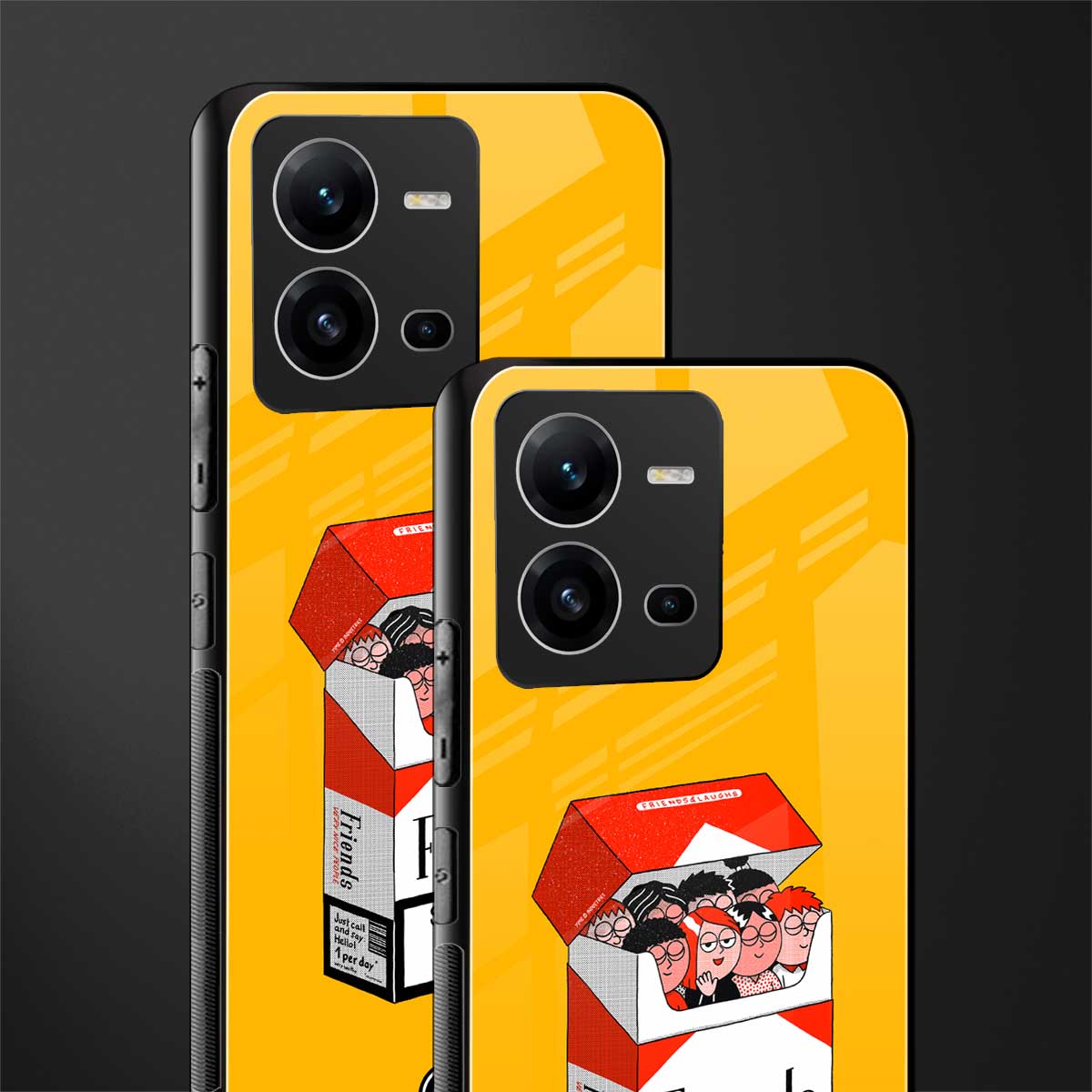 socializing can cause happiness back phone cover | glass case for vivo v25-5g