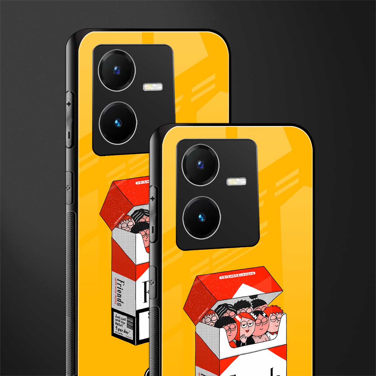 socializing can cause happiness back phone cover | glass case for vivo y22