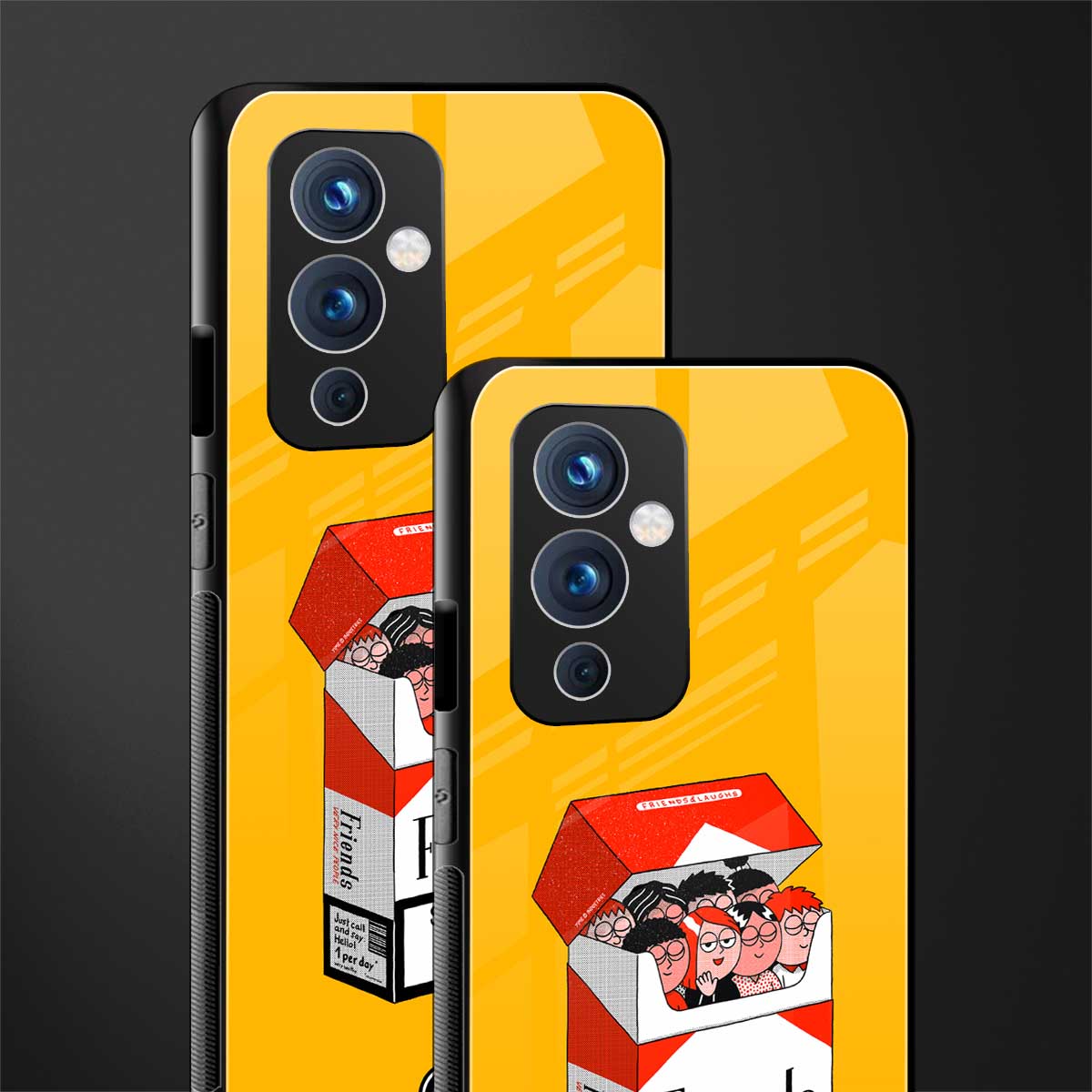 socializing can cause happiness back phone cover | glass case for oneplus 9