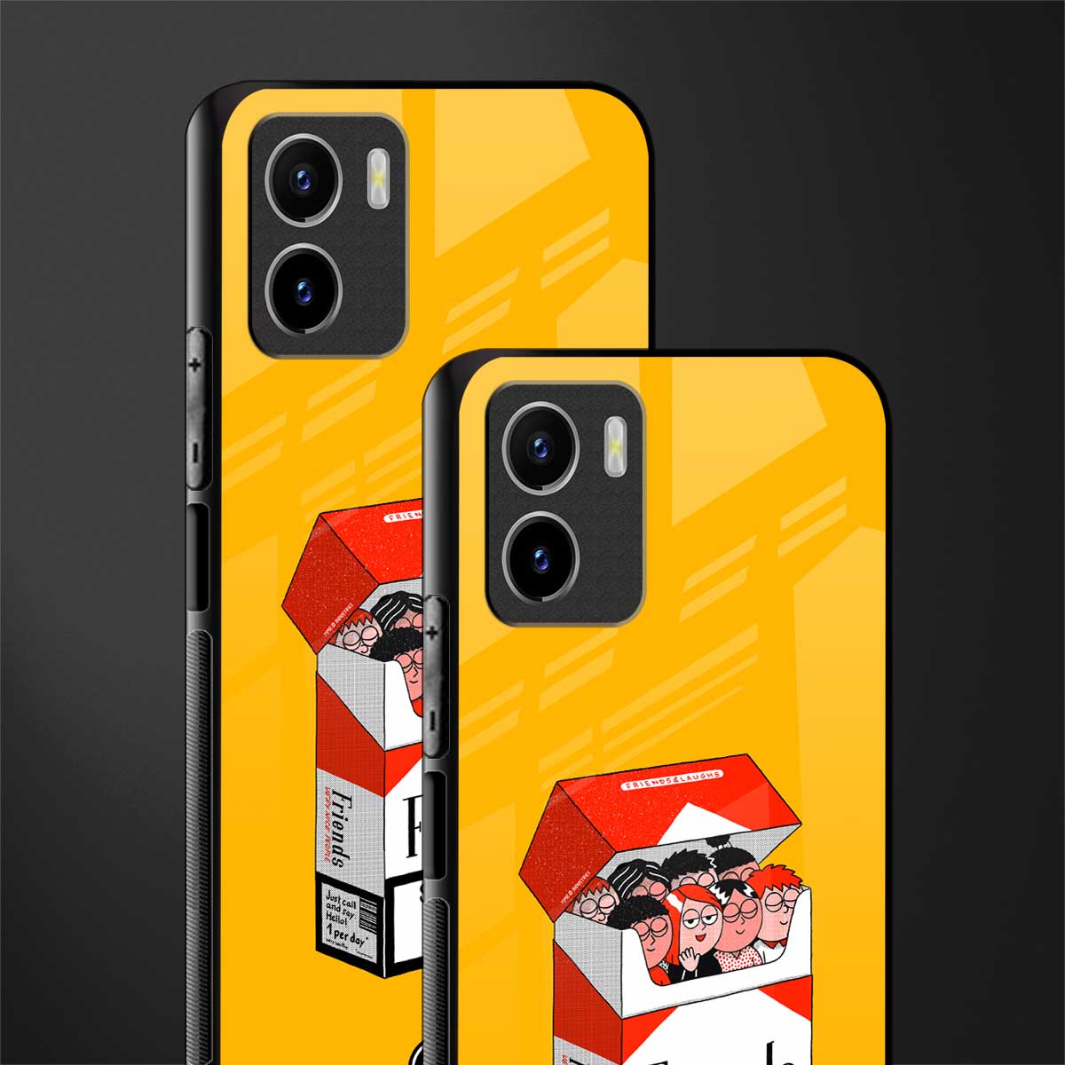 socializing can cause happiness back phone cover | glass case for vivo y72