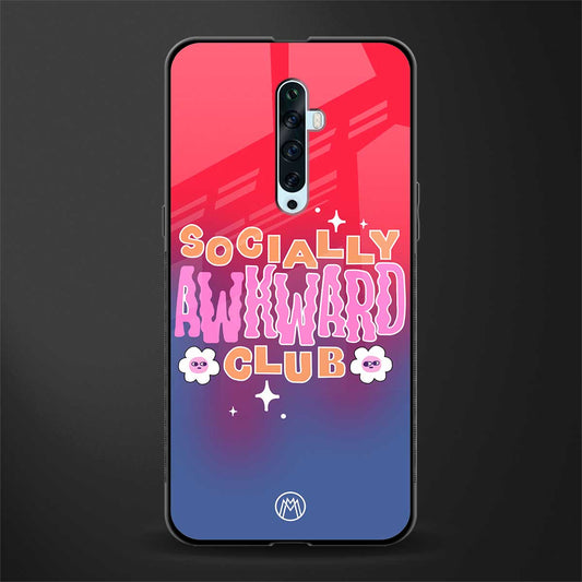 socially awkward club glass case for oppo reno 2f image