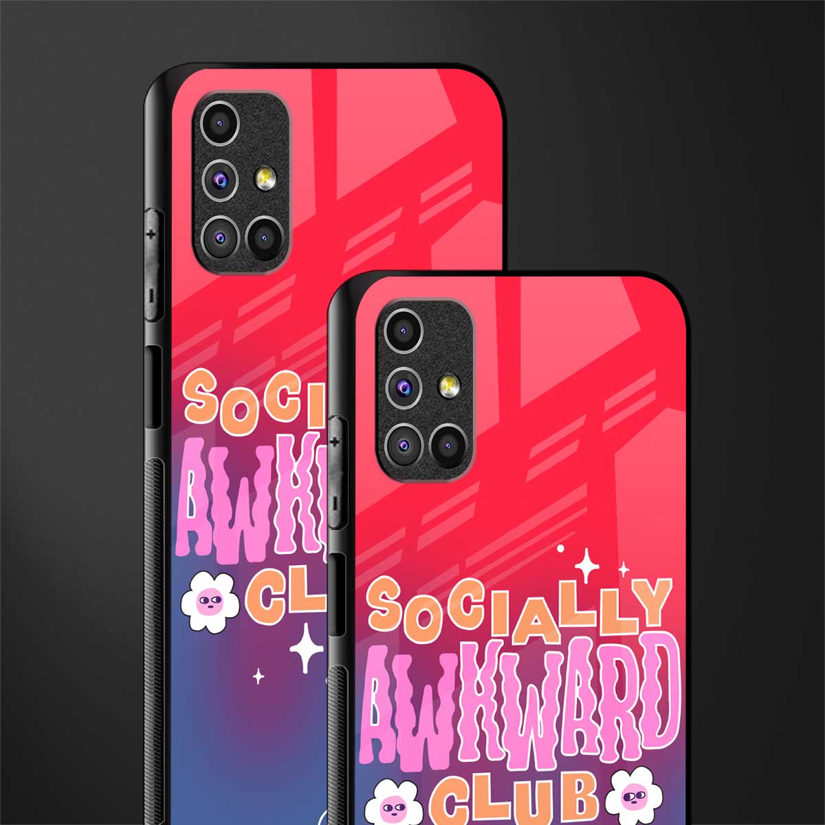 socially awkward club glass case for samsung galaxy m51 image-2