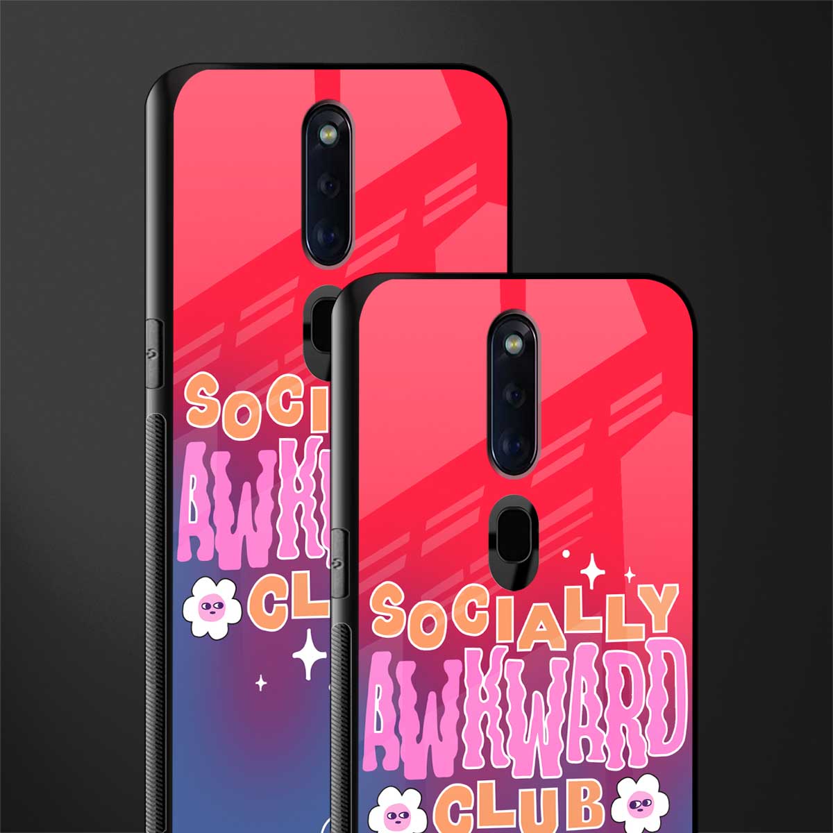 socially awkward club glass case for oppo f11 pro image-2