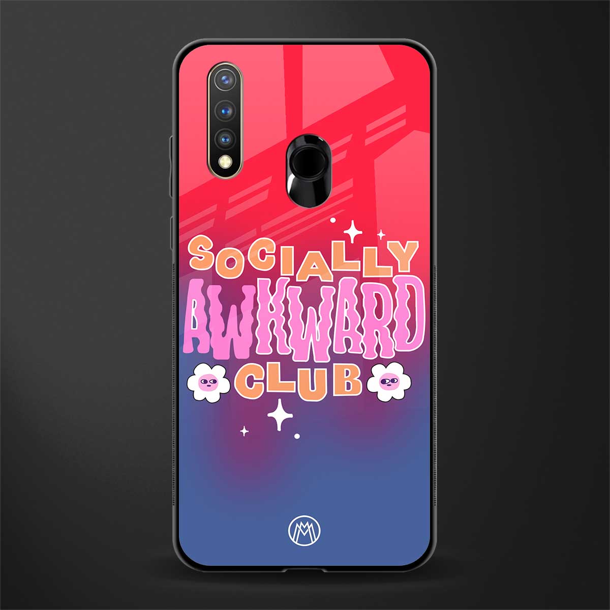 socially awkward club glass case for vivo u20 image
