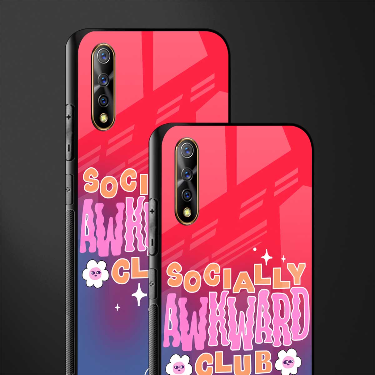 socially awkward club glass case for vivo s1 image-2