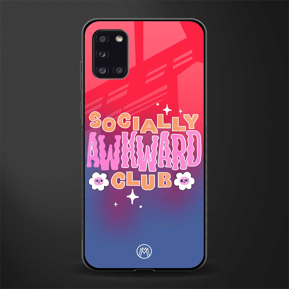 socially awkward club glass case for samsung galaxy a31 image