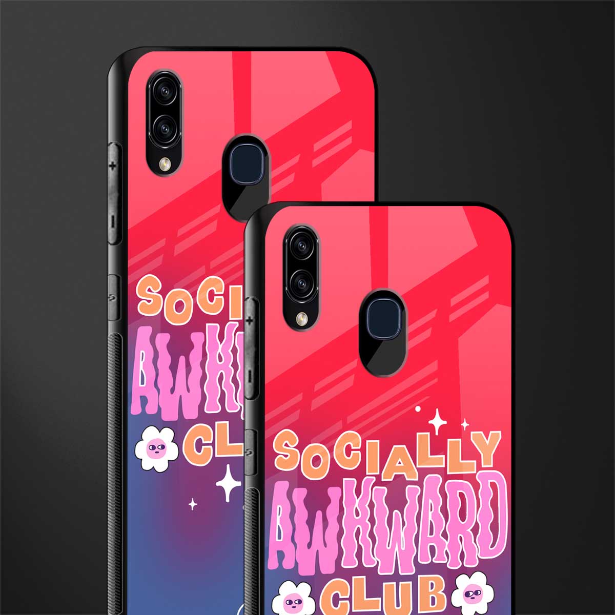 socially awkward club glass case for samsung galaxy a30 image-2