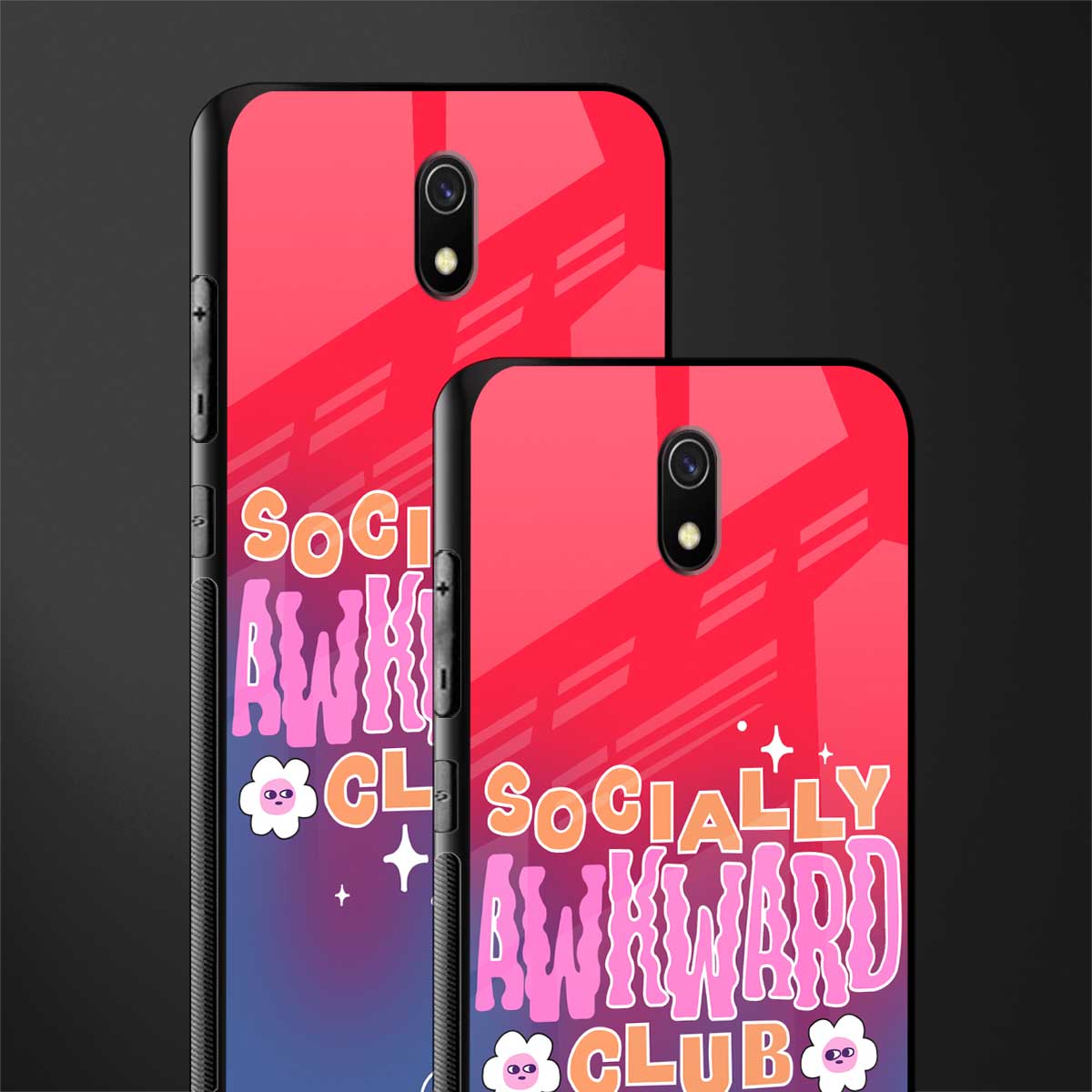 socially awkward club glass case for redmi 8a image-2