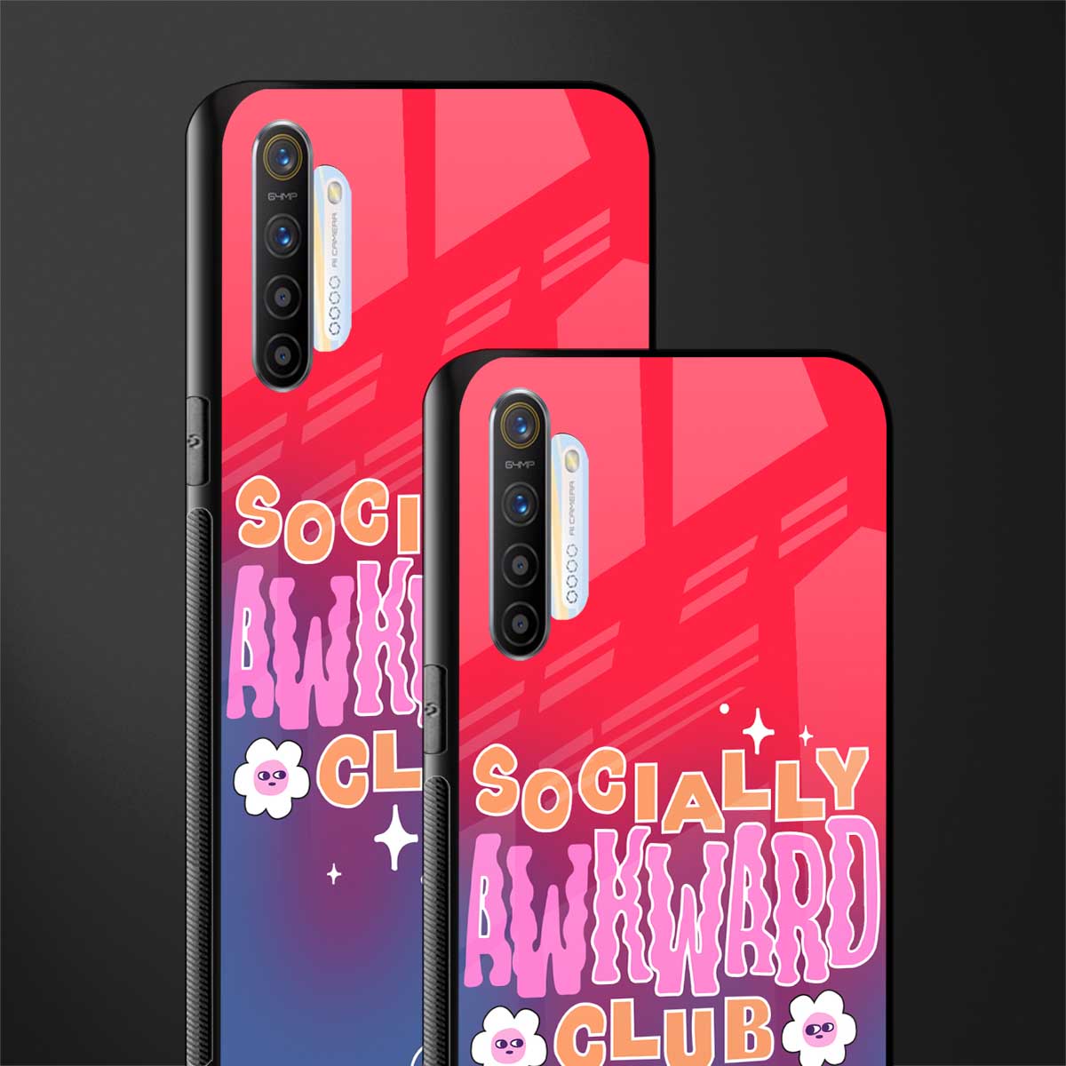 socially awkward club glass case for realme x2 image-2