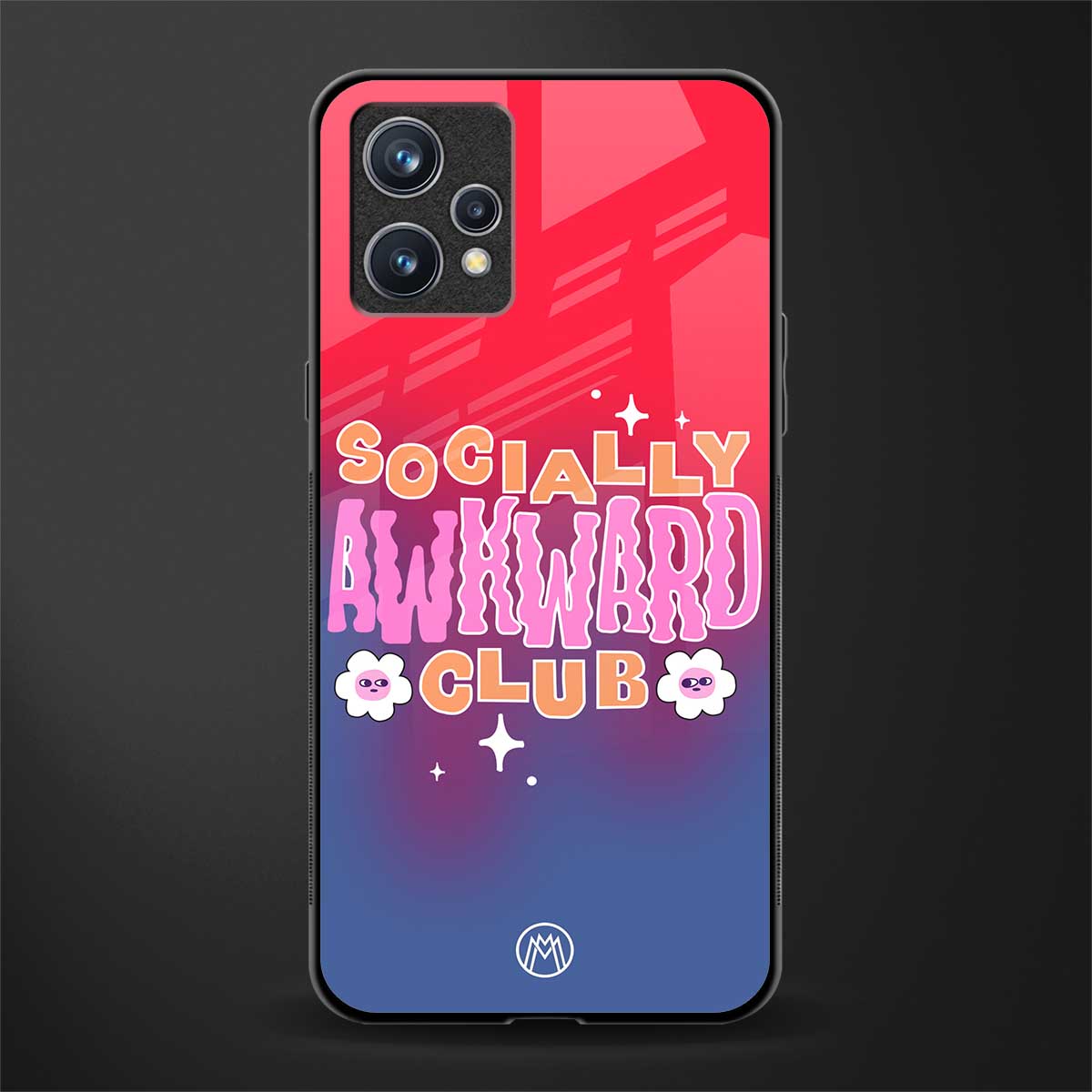 socially awkward club glass case for realme 9 4g image
