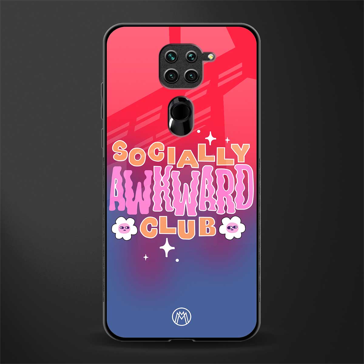socially awkward club glass case for redmi note 9 image