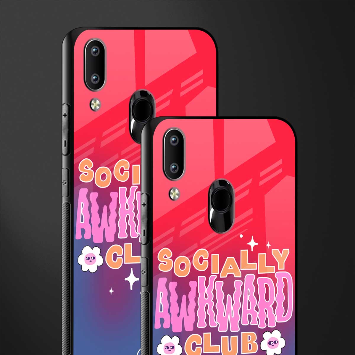 socially awkward club glass case for vivo y91 image-2