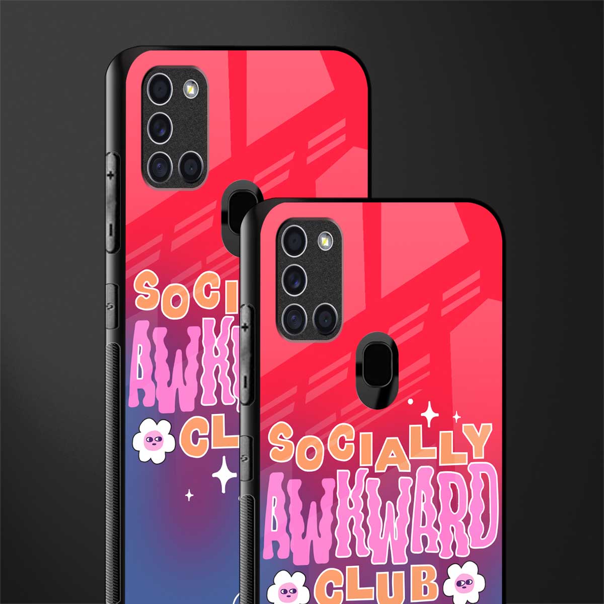 socially awkward club glass case for samsung galaxy a21s image-2