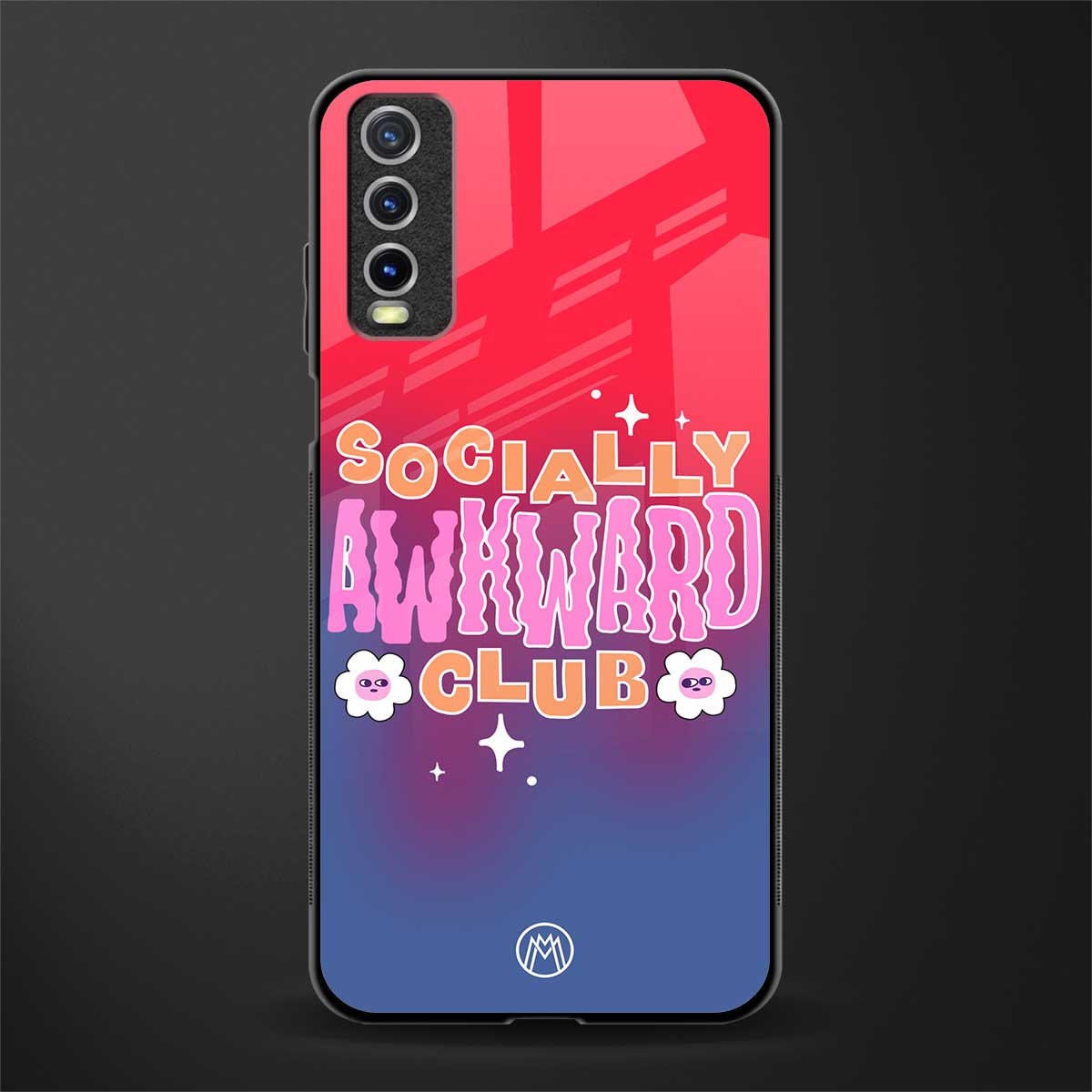 socially awkward club glass case for vivo y20 image