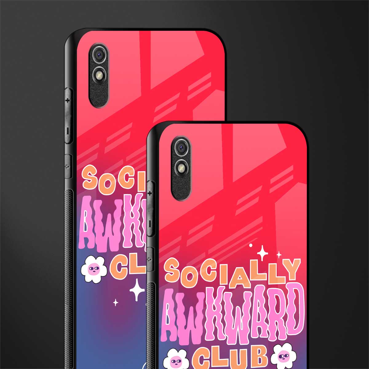socially awkward club glass case for redmi 9i image-2