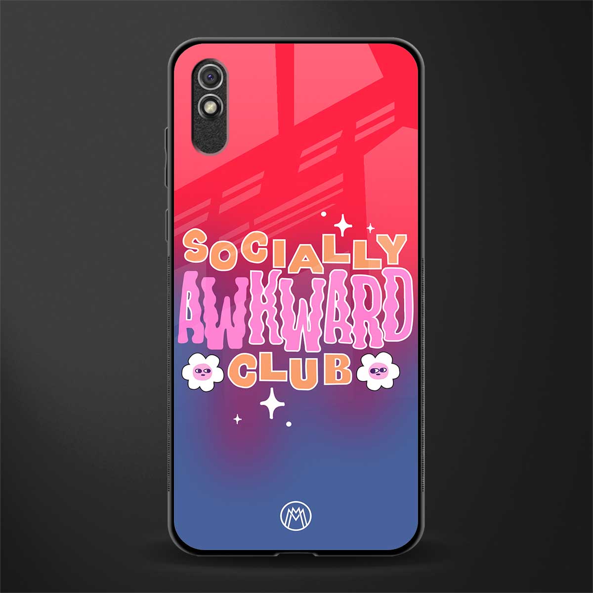 socially awkward club glass case for redmi 9i image