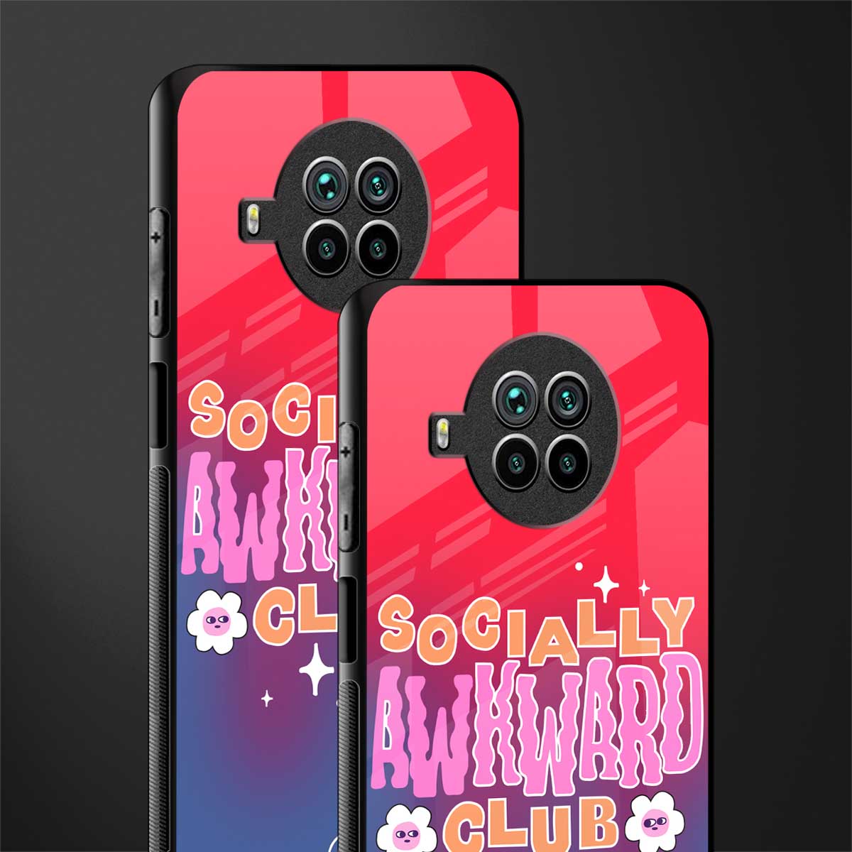 socially awkward club glass case for mi 10i image-2
