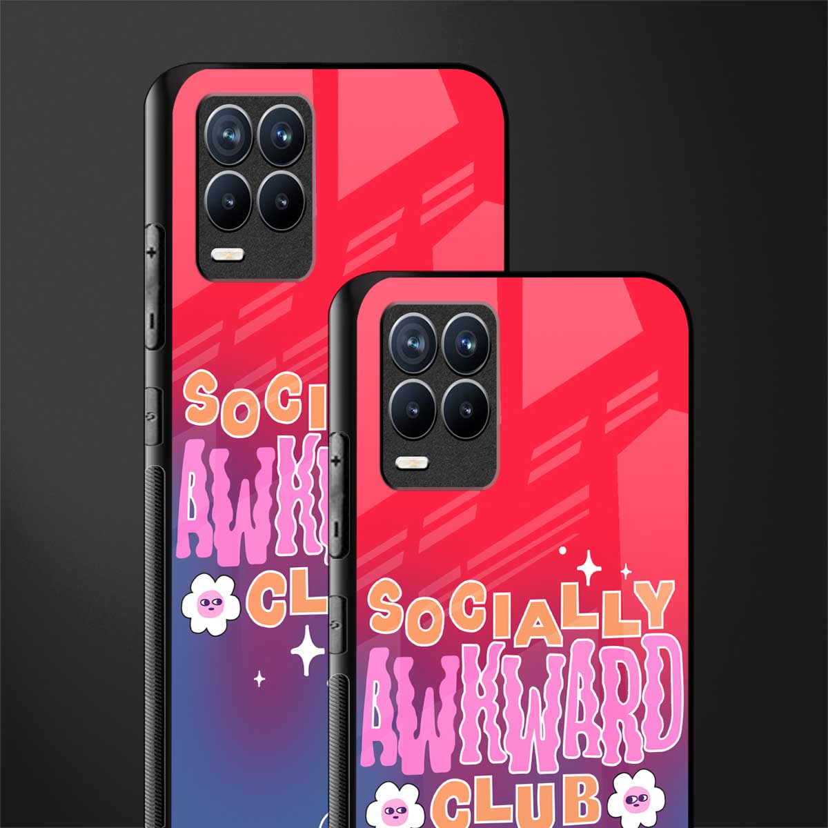 socially awkward club glass case for realme 8 4g image-2