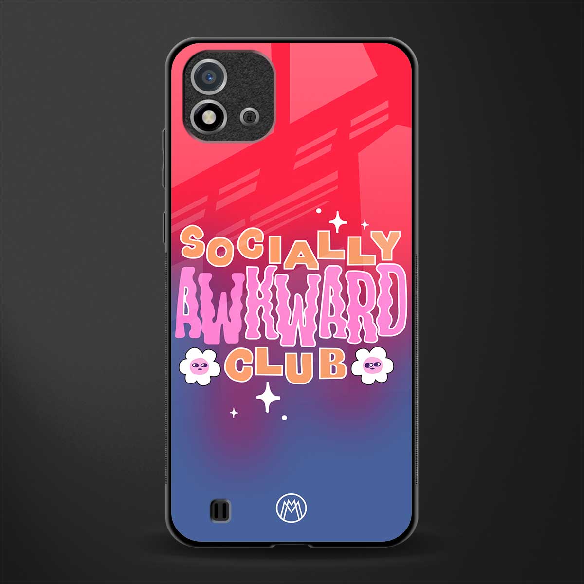 socially awkward club glass case for realme c20 image