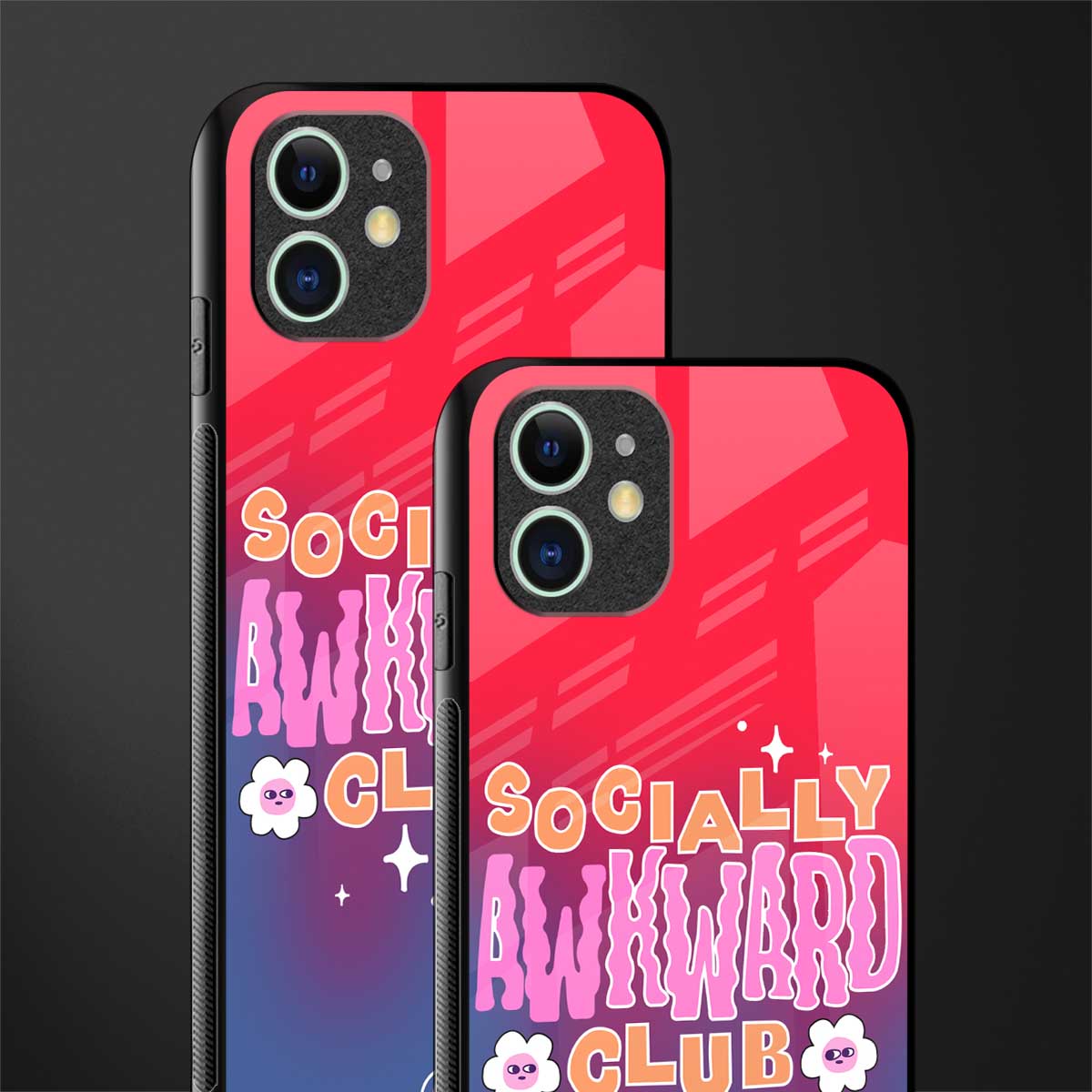 socially awkward club glass case for iphone 11 image-2