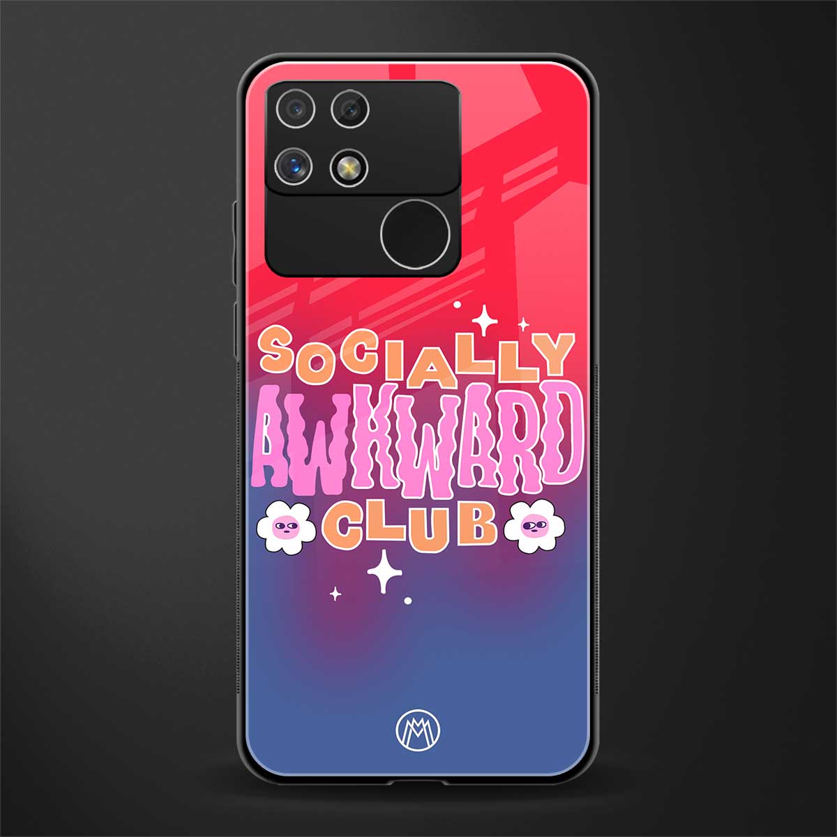 socially awkward club back phone cover | glass case for realme narzo 50a