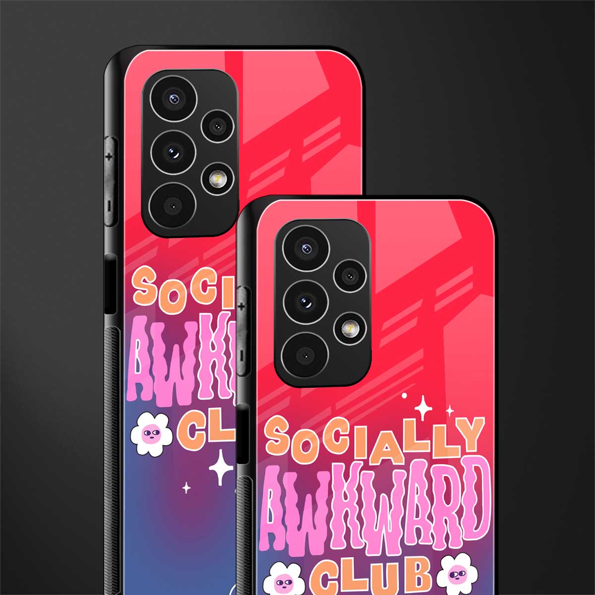 socially awkward club back phone cover | glass case for samsung galaxy a13 4g