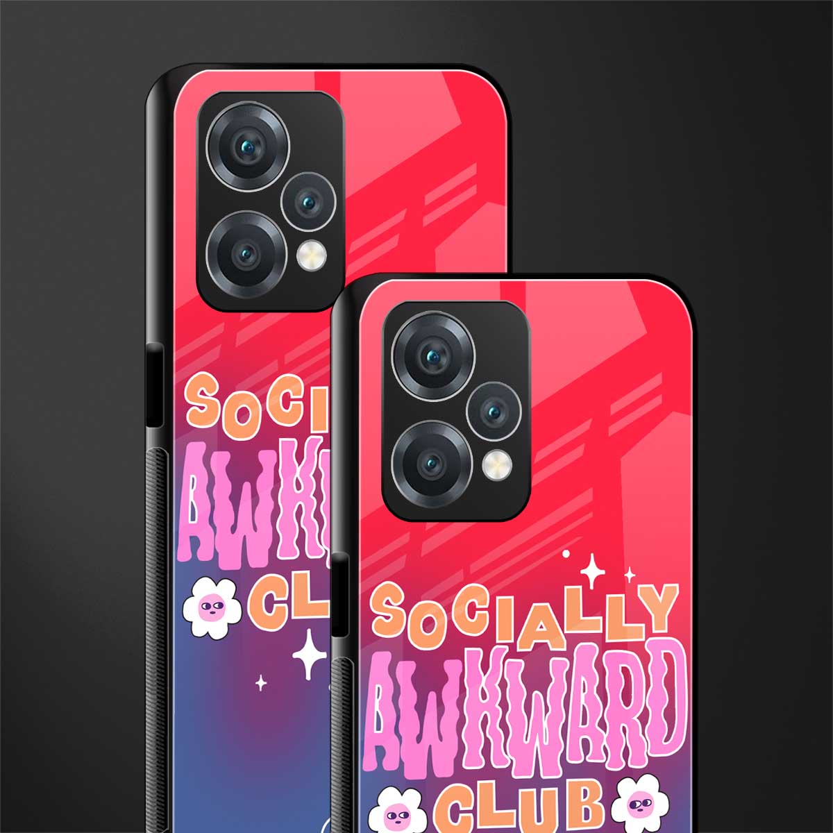 socially awkward club back phone cover | glass case for oneplus nord ce 2 lite 5g