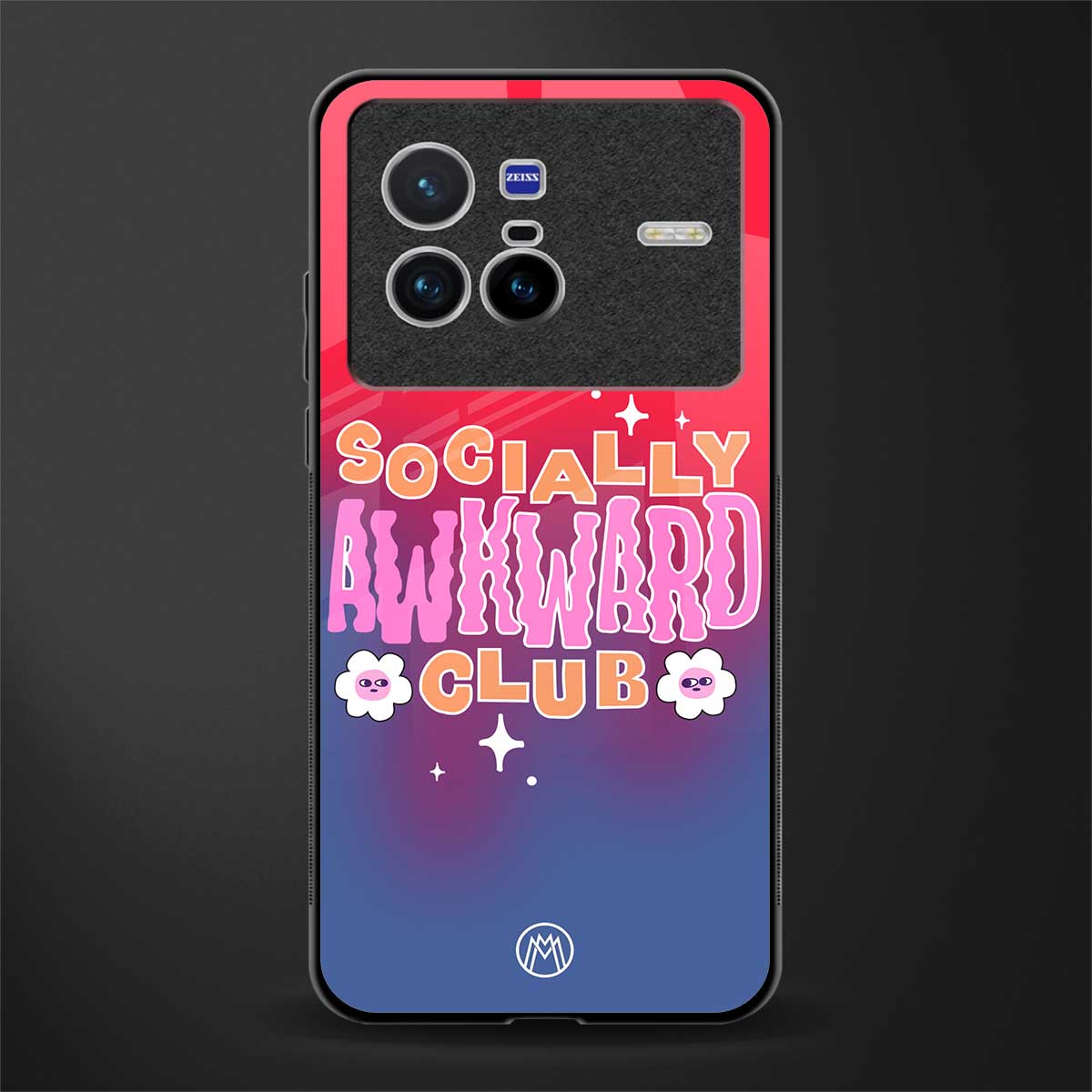 socially awkward club glass case for vivo x80 image