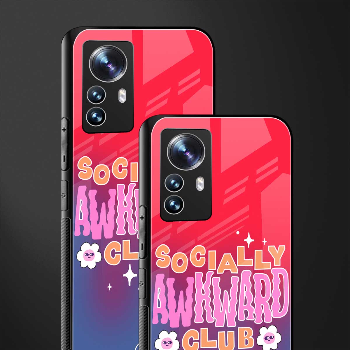 socially awkward club back phone cover | glass case for xiaomi 12 pro
