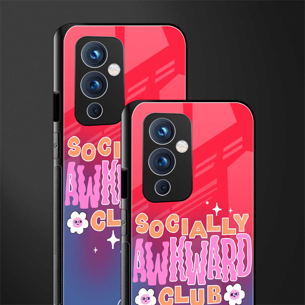 socially awkward club back phone cover | glass case for oneplus 9