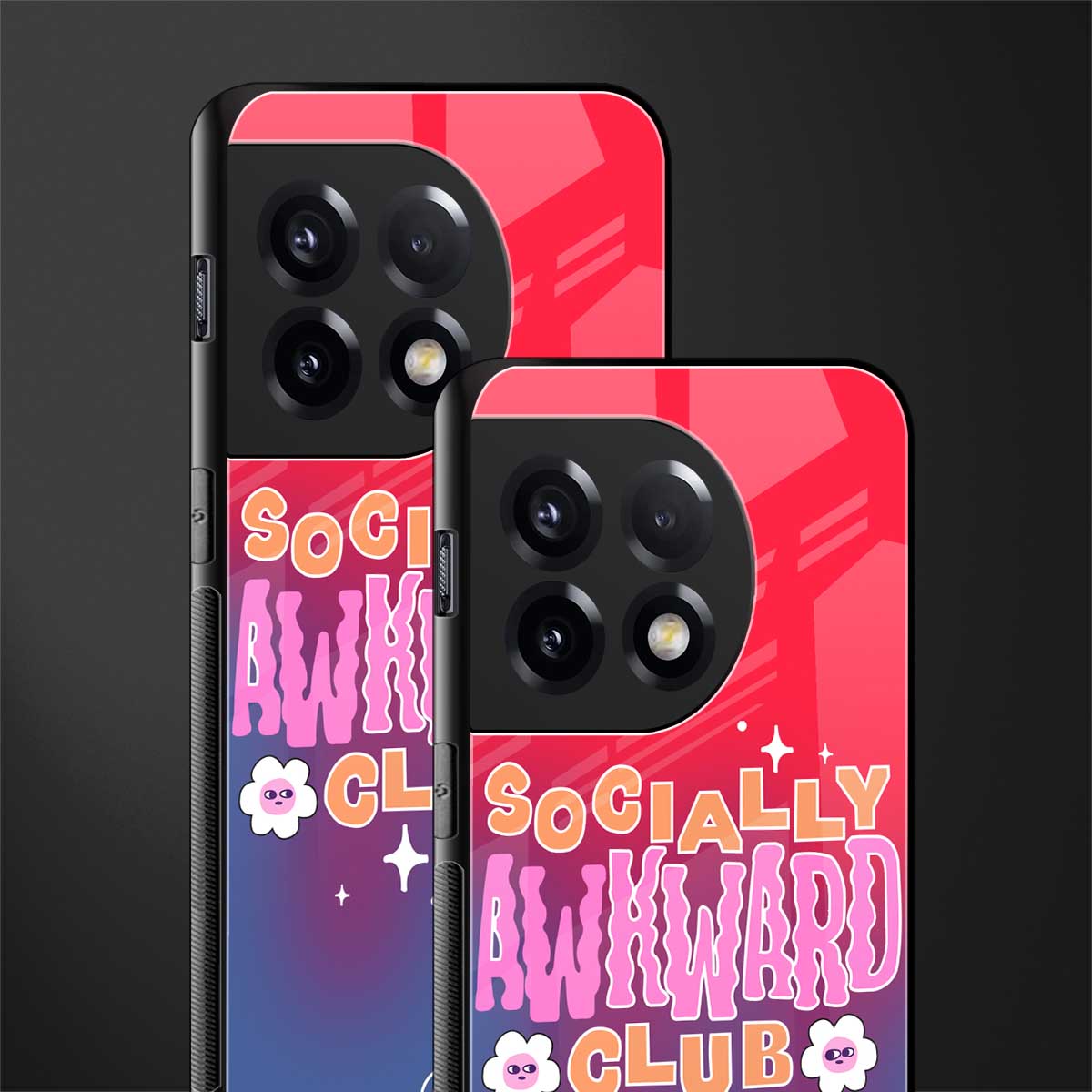 socially awkward club back phone cover | glass case for oneplus 11r