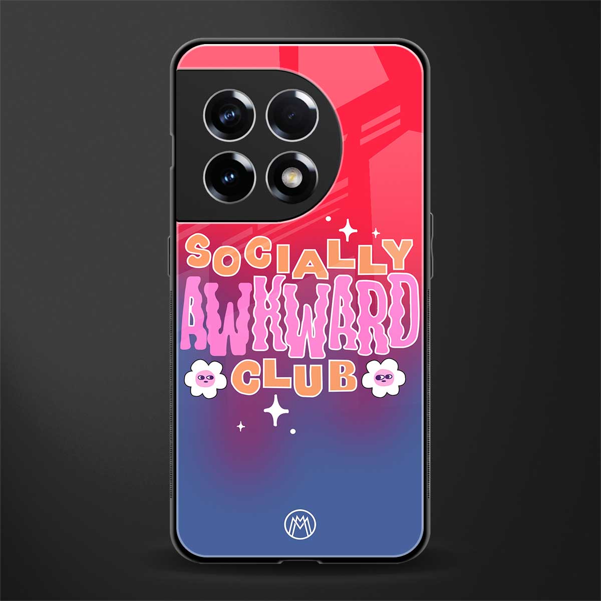 socially awkward club back phone cover | glass case for oneplus 11r