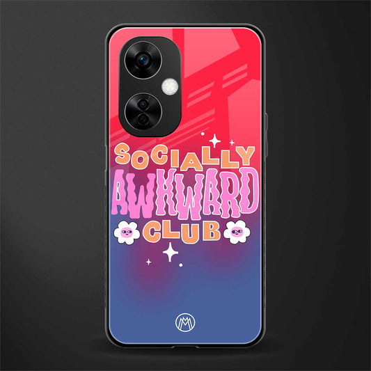 socially awkward club back phone cover | glass case for oneplus nord ce 3 lite