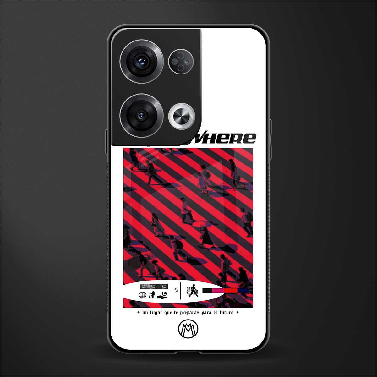 somewhere on the planet back phone cover | glass case for oppo reno 8