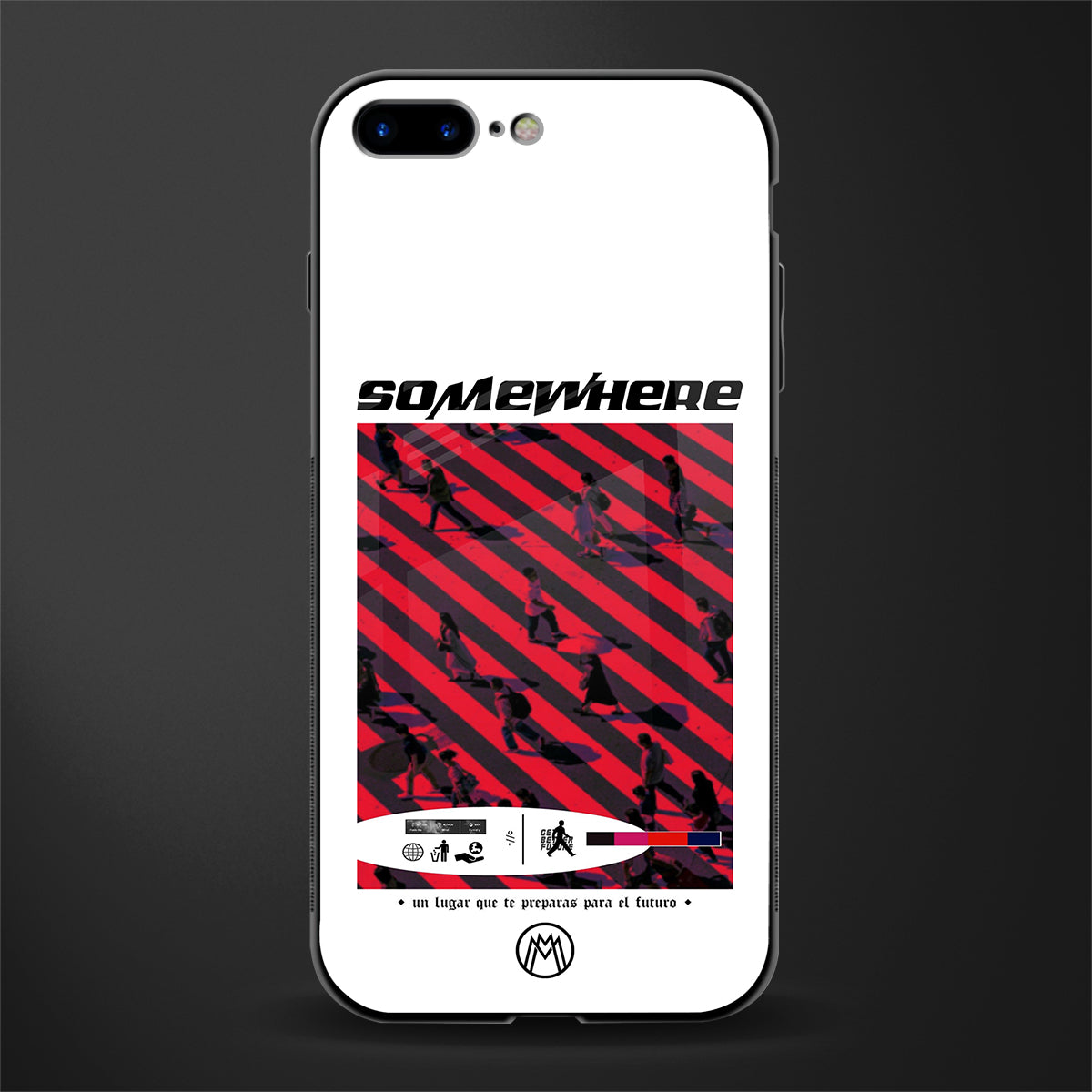 somewhere on the planet glass case for iphone 8 plus image