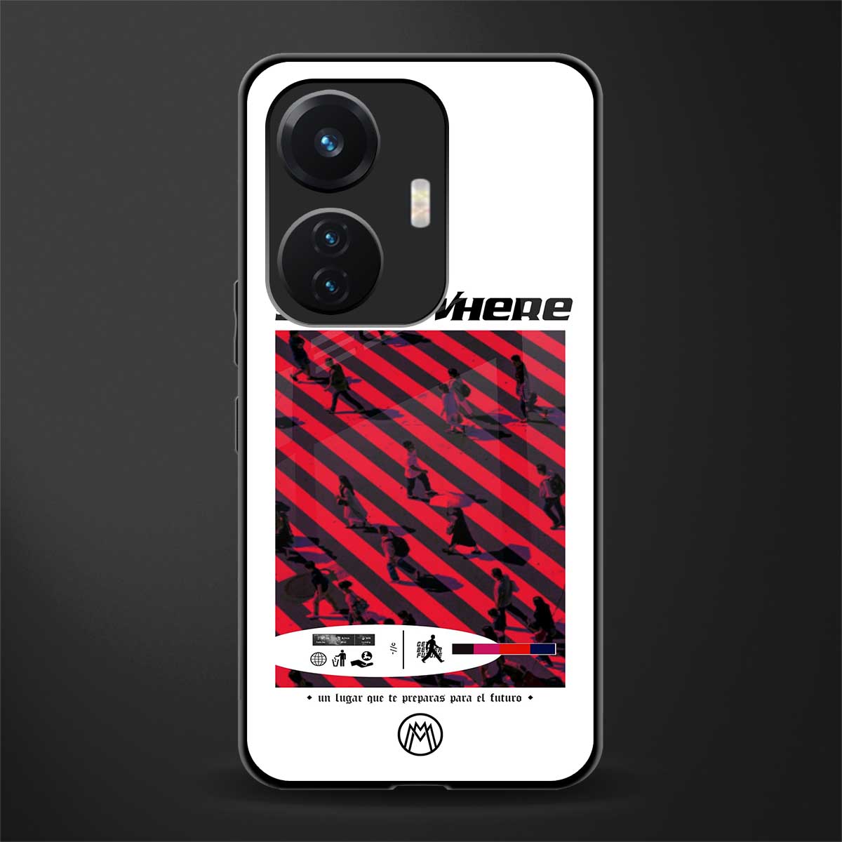 somewhere on the planet back phone cover | glass case for vivo t1 44w 4g