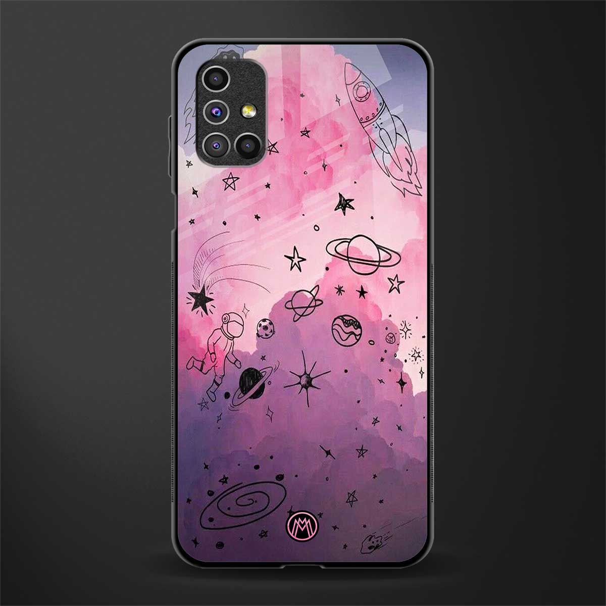 space pink aesthetic glass case for samsung galaxy m51 image