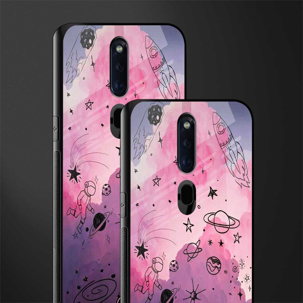 space pink aesthetic glass case for oppo f11 pro image-2