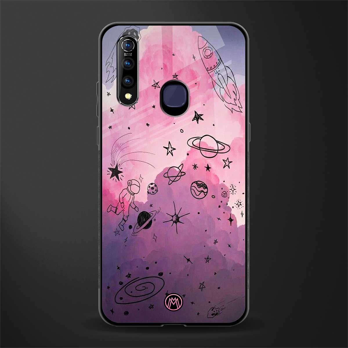 space pink aesthetic glass case for vivo z1 pro image