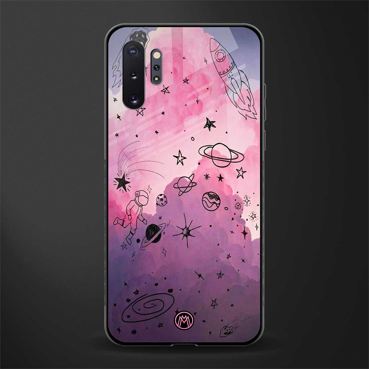 space pink aesthetic glass case for samsung galaxy note 10 plus image