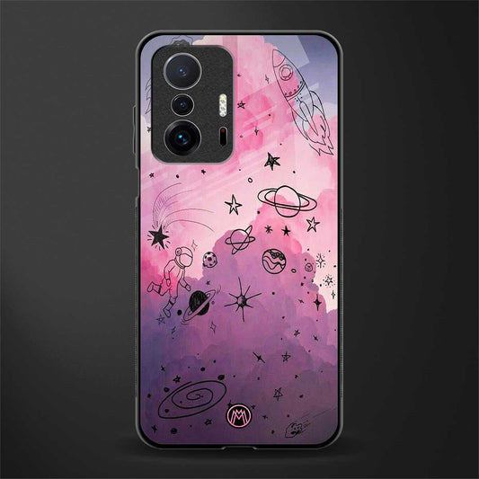 space pink aesthetic glass case for mi 11t pro 5g image