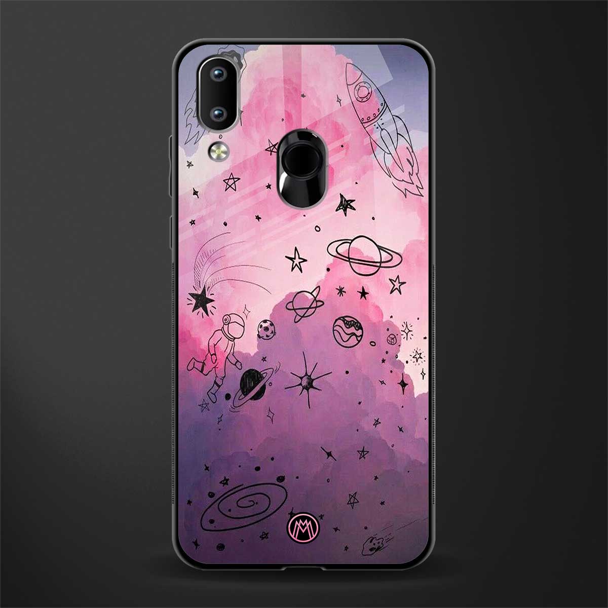 space pink aesthetic glass case for vivo y91 image