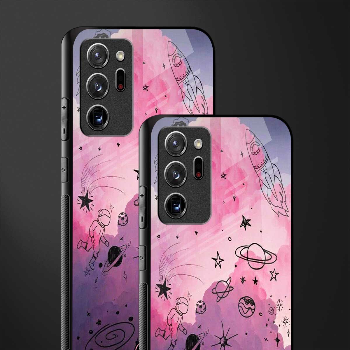 space pink aesthetic glass case for samsung galaxy note 20 ultra 5g image-2