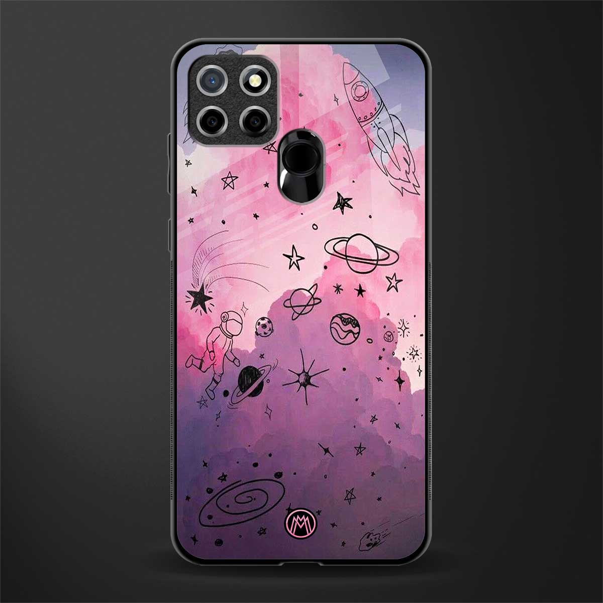 space pink aesthetic glass case for realme narzo 20 image