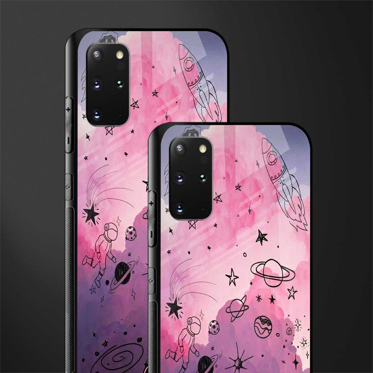 space pink aesthetic glass case for samsung galaxy s20 plus image-2