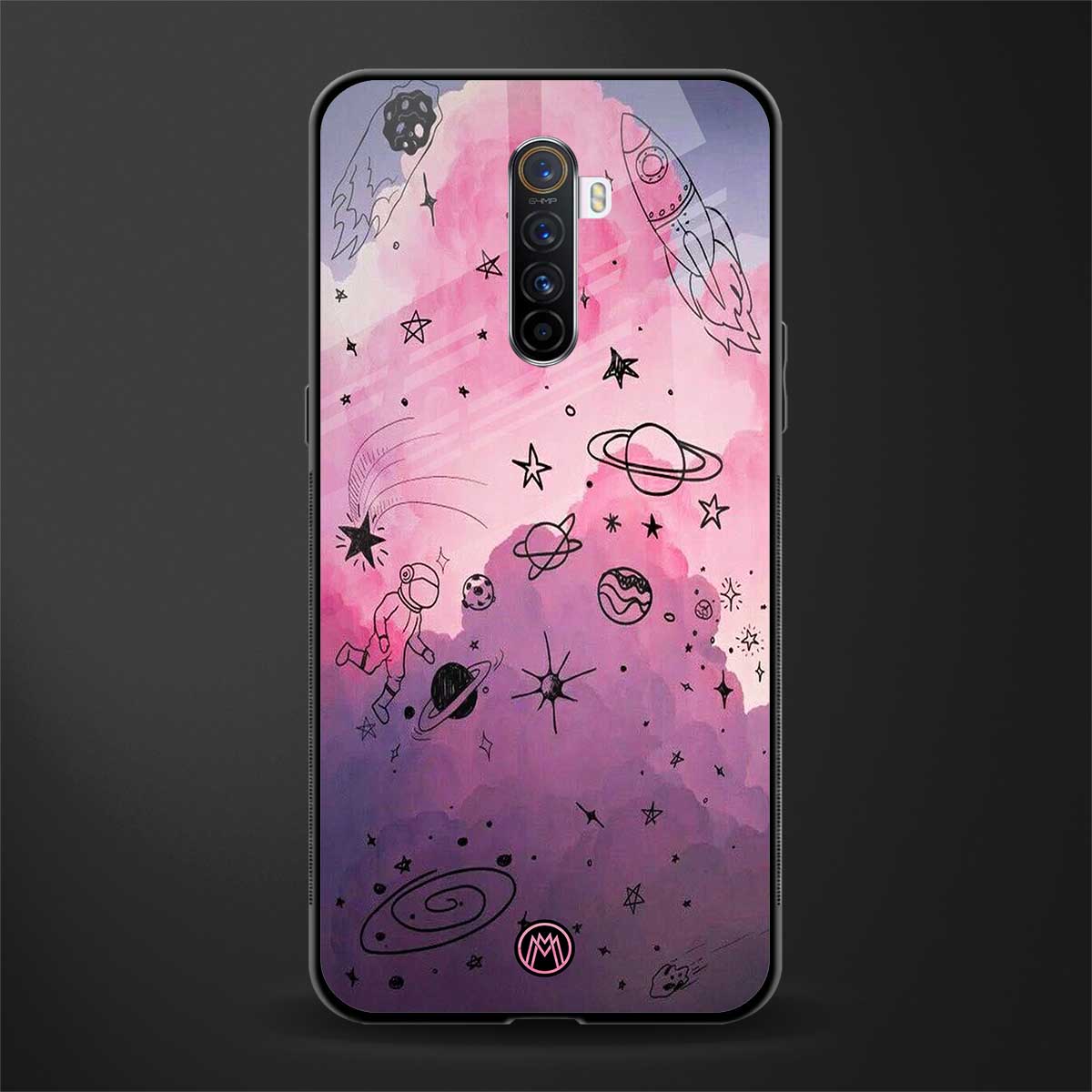space pink aesthetic glass case for realme x2 pro image