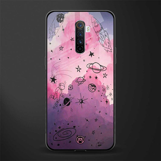 space pink aesthetic glass case for realme x2 pro image