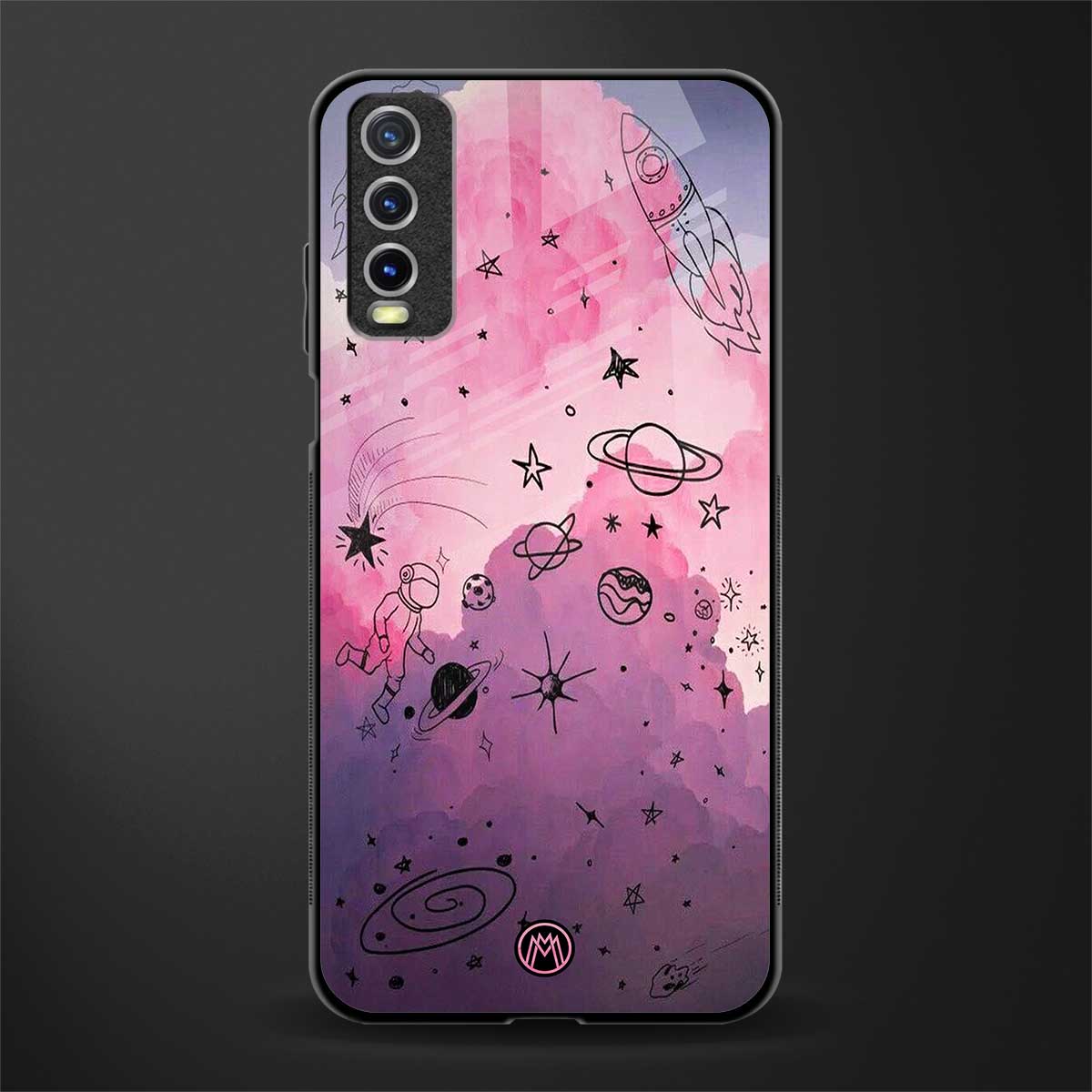 space pink aesthetic glass case for vivo y20 image