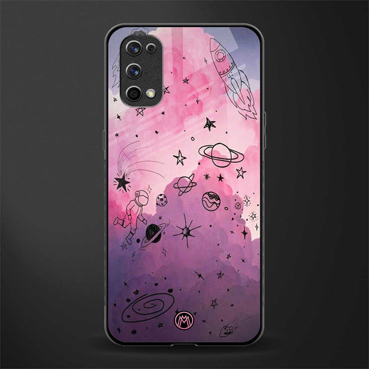 space pink aesthetic glass case for realme 7 pro image