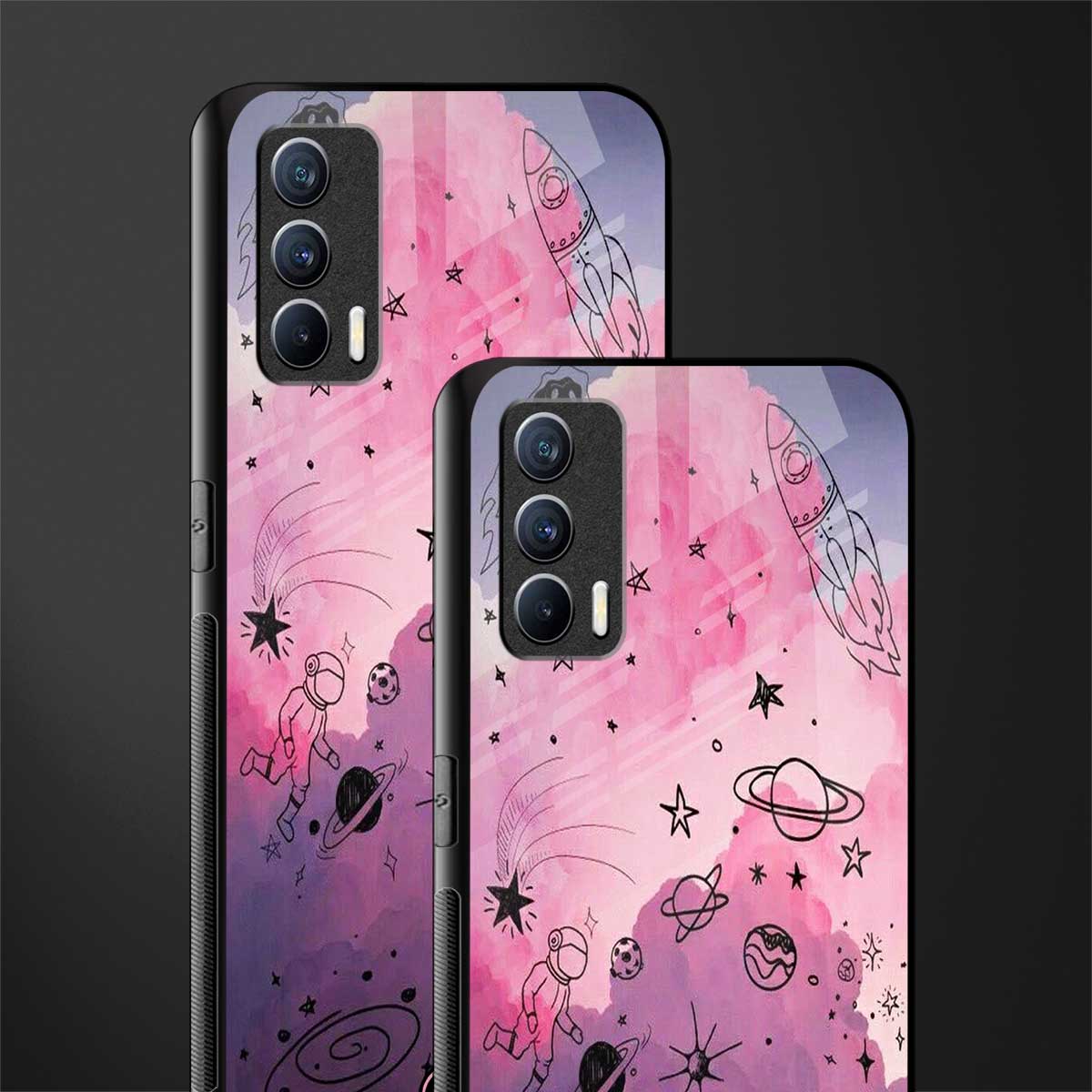space pink aesthetic glass case for realme x7 image-2